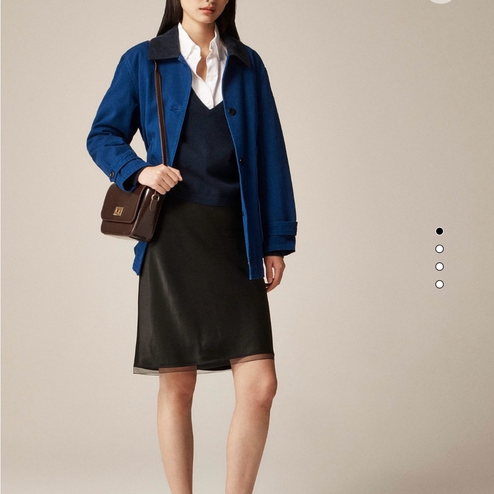 J.Crew Petite Gwen knee-length slip skirt in viscose charmeuse